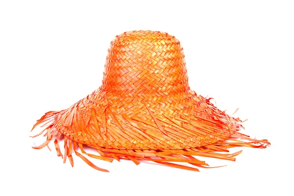 Chapéu de palha laranja — Fotografia de Stock