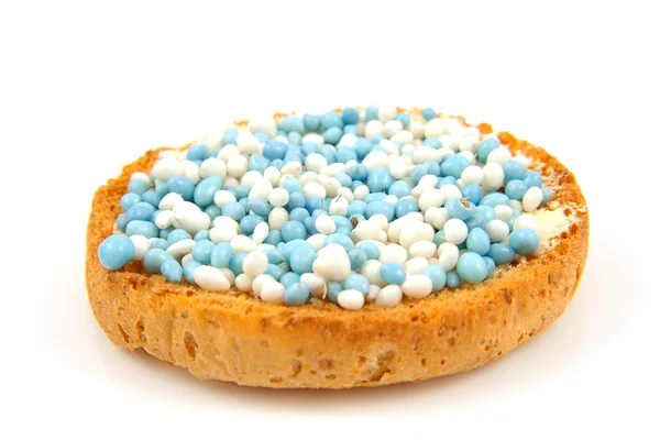 Fette biscottate con topi blu e bianchi — Foto Stock
