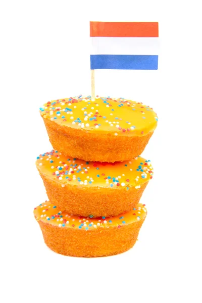 Pilha de biscoitos de bolo laranja — Fotografia de Stock