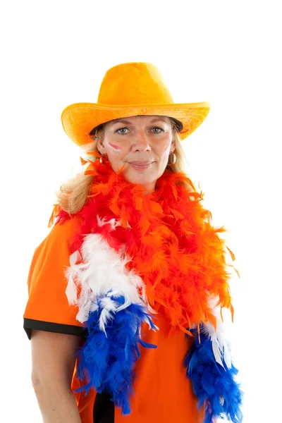 Porträtt av holländsk fotboll supporter — Stockfoto