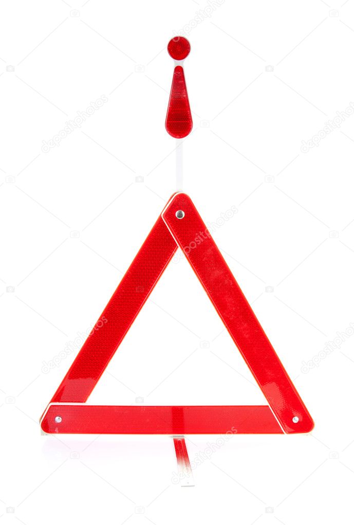 Reflective road hazard warning triangle