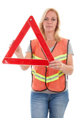 Woman in safety vest clipart