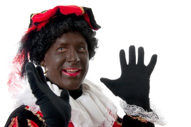 Happy Zwarte piet ( black pete) typical Dutch character clipart