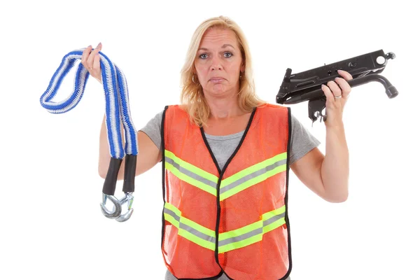 Woman in safety vest — Stock Photo, Image