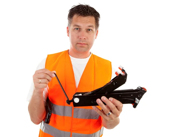 Man in safety vest — Stock Photo, Image