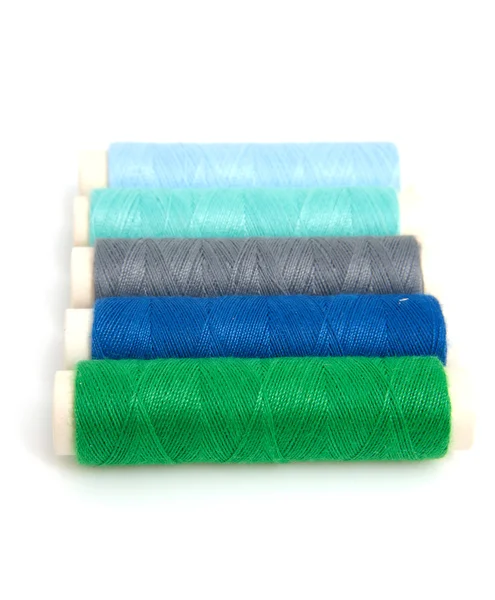 Equipamento de costura azul e verde — Fotografia de Stock