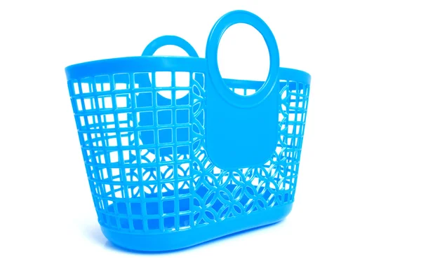 Saco de compras de plástico azul com buracos — Fotografia de Stock