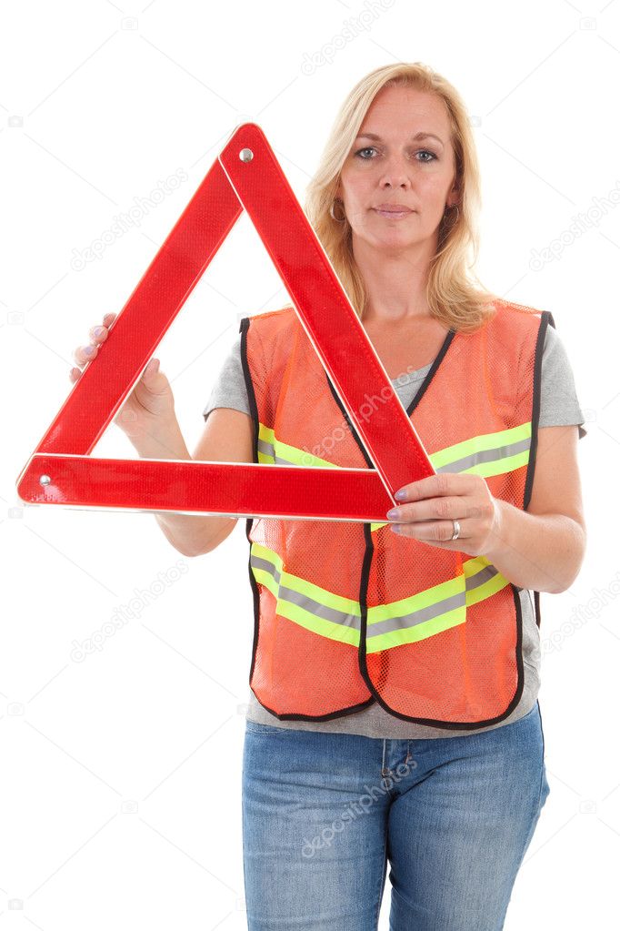 Woman in safety vest