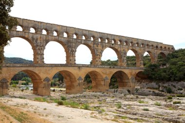 View of Pont Du Gard in France clipart