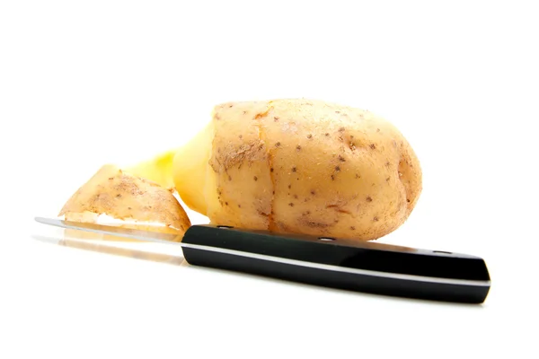 Potato and knife — Stock Photo, Image