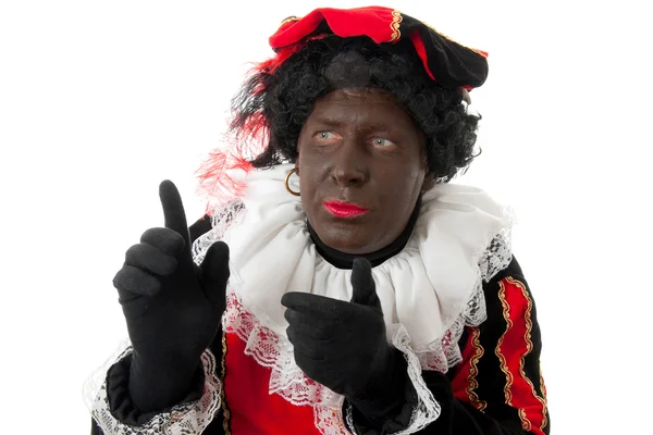 Zwarte piet (pete negro) carácter holandés típico — Foto de Stock