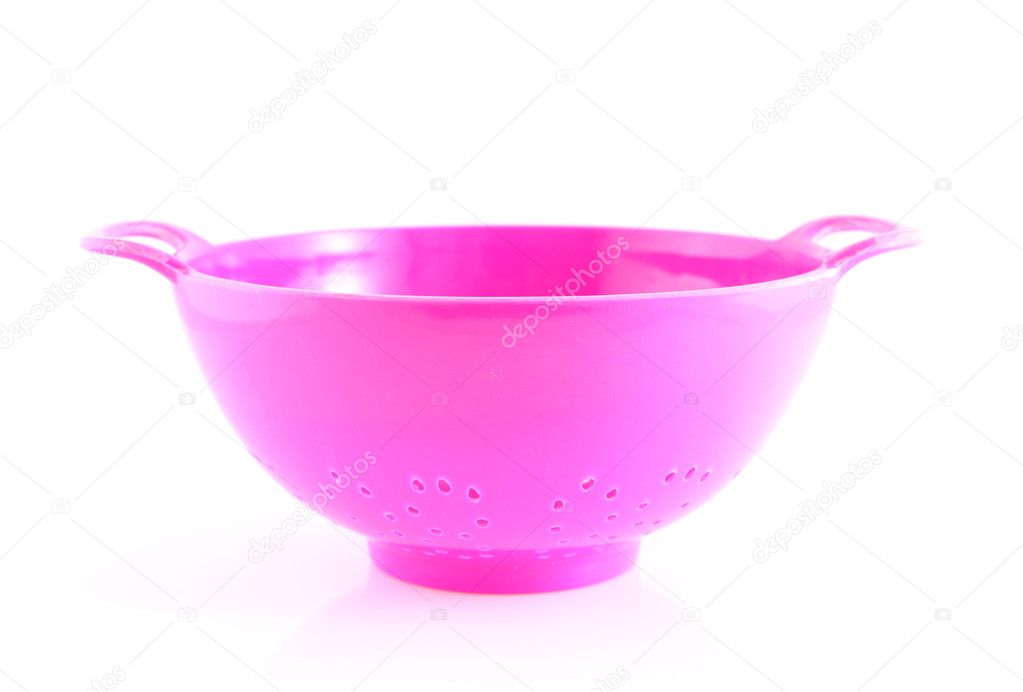 Empty pink colander