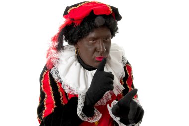 Zwarte piet ( black pete) typical Dutch character clipart