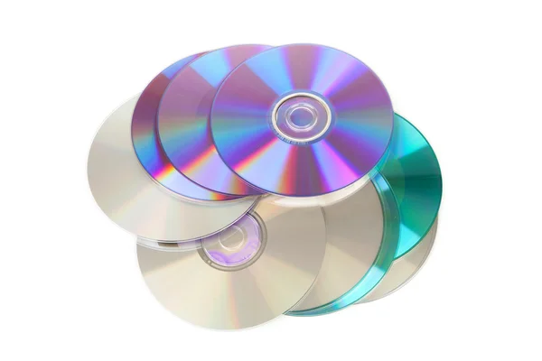 Bunte compacs discs-cds — Stockfoto