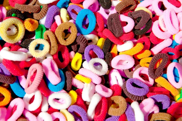 Colorful hair elastics — Stock Photo, Image