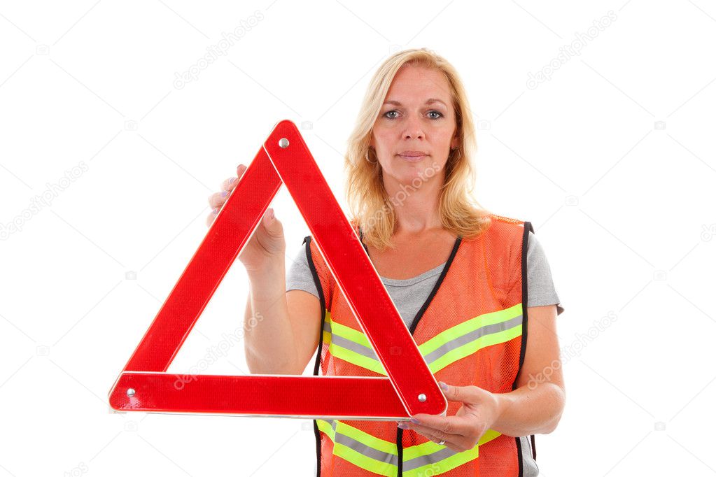 Woman in safety vest