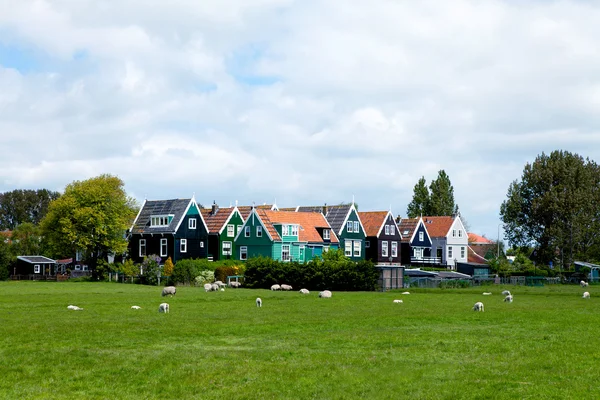 Typical Dutch houses in Marken — Stock Photo, Image