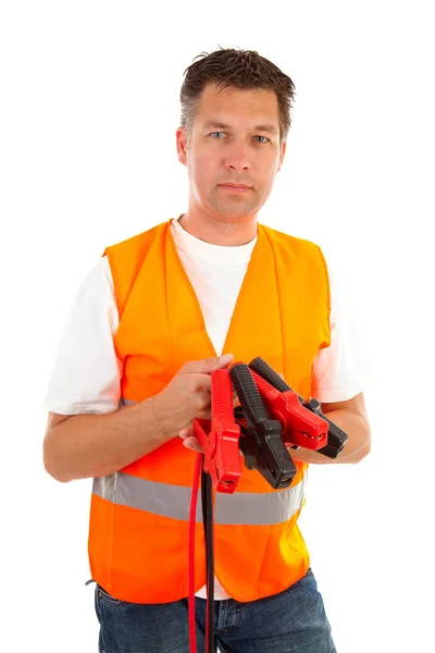 Man in safety vest — 图库照片