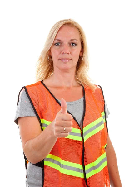 Woman in safety vest — Stock Photo, Image