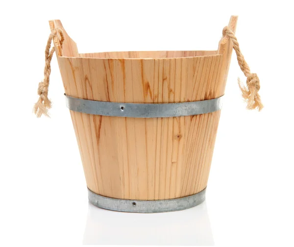 Wooden sauna bucket — Stock Photo, Image