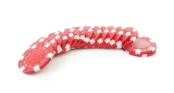 Red poker casino chips — Stock Photo, Image