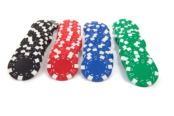 Jetons de casino de poker colorés — Photo
