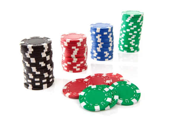 Colorful poker casino chips — Stock Photo, Image
