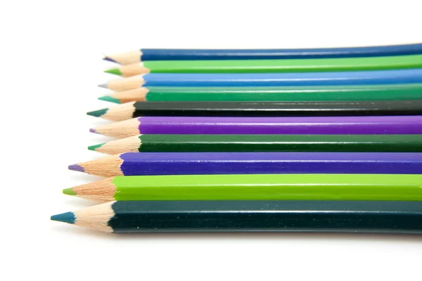Üst üste renkli kalemler — Stok fotoğraf