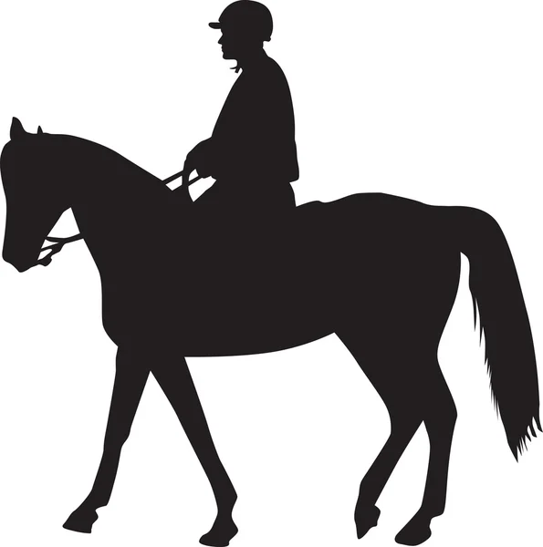 Mannen på den häst silhuett vektorn — Stock vektor