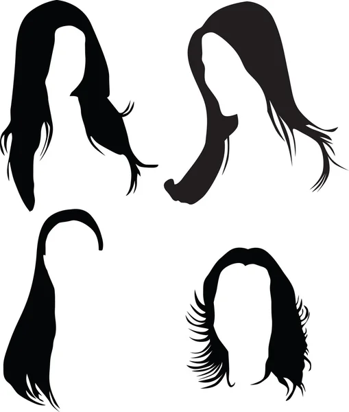 Kadınlar saç siluet vektör — Stok Vektör