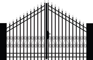 Gate silhouette vector clipart