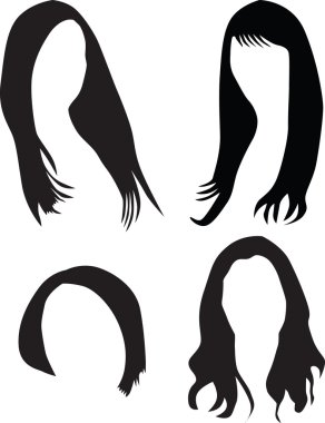 Women hair silhouette vector clipart