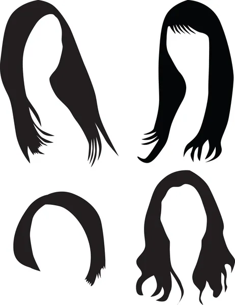 Mulheres cabelo silhueta vetor — Vetor de Stock