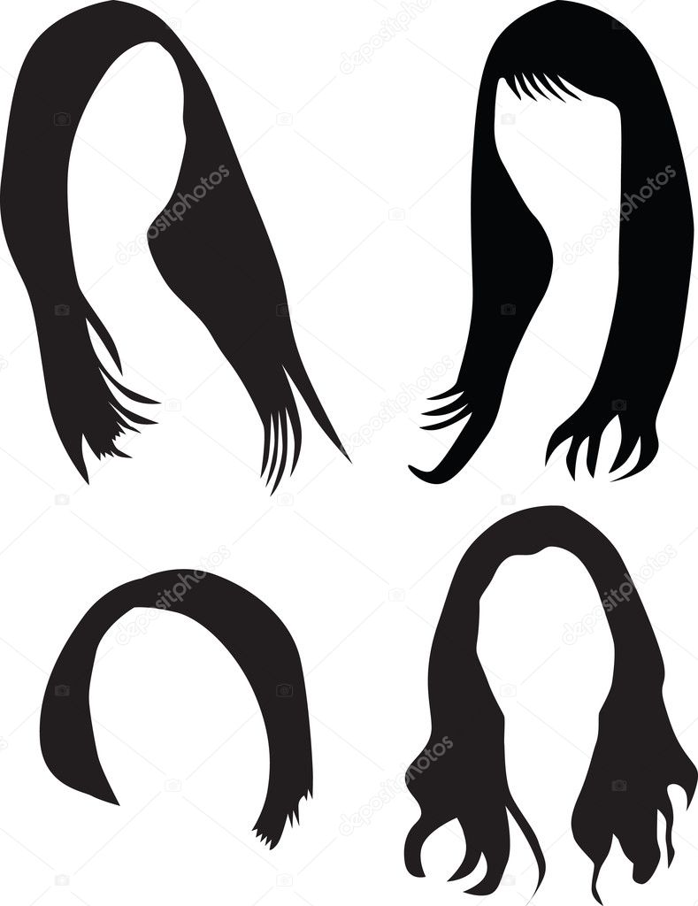 Women hair silhouette vector