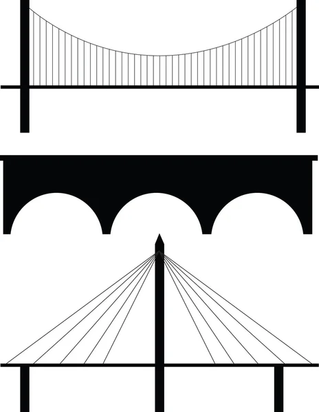 Brücke Silhouettenvektor — Stockvektor