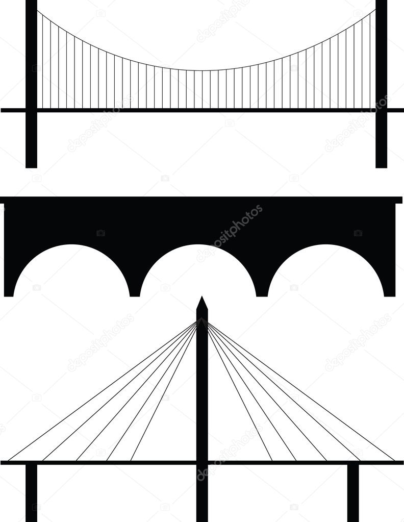 Bridge silhouette vector