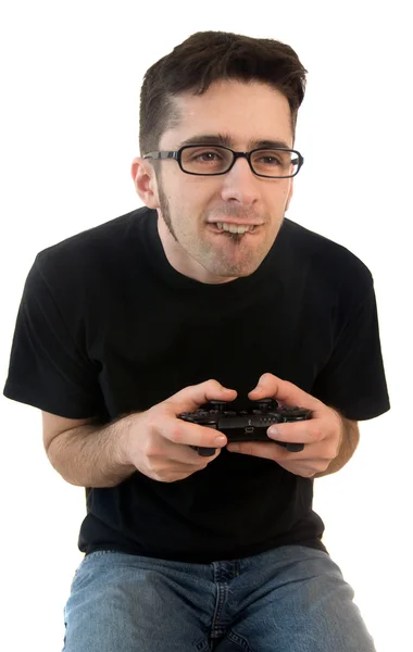 Az ember videojátékkal játszik — Stock Fotó
