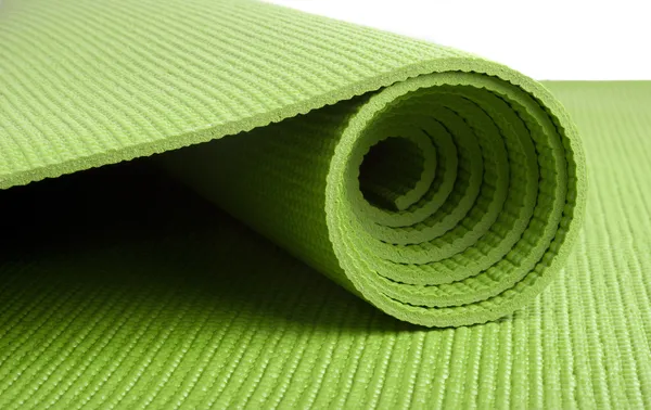Grön yogamatta — Stockfoto