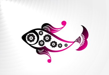 Floral design fish clipart