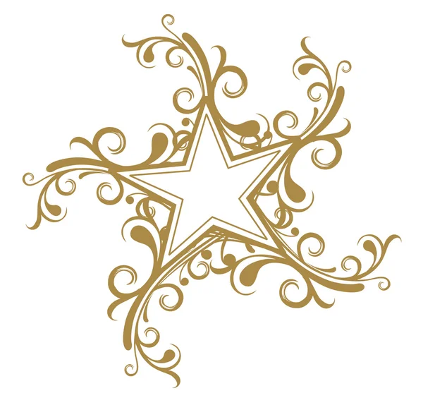 Diseño floral estrella — Vector de stock