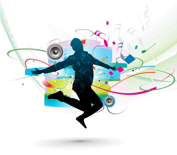 Silhouette de l'homme danseur posant — Image vectorielle