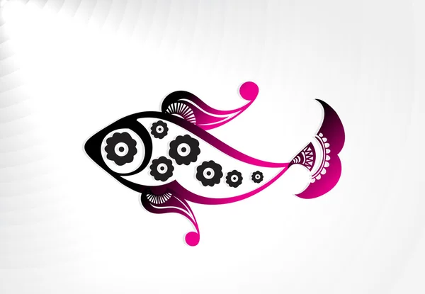 Blommönster fisk — Stock vektor