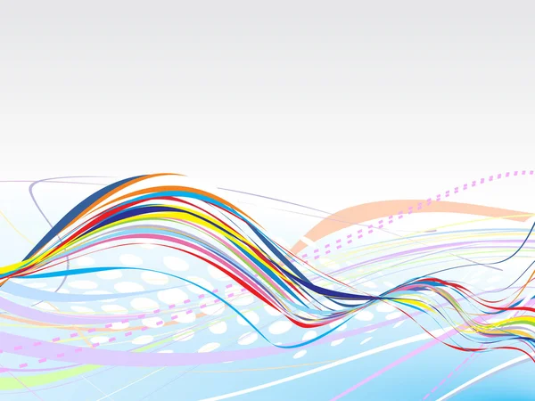 抽象的な虹波ライン — ストックベクタ