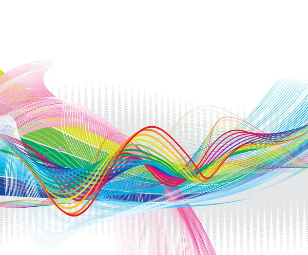 Línea de onda de arco iris abstracta — Vector de stock