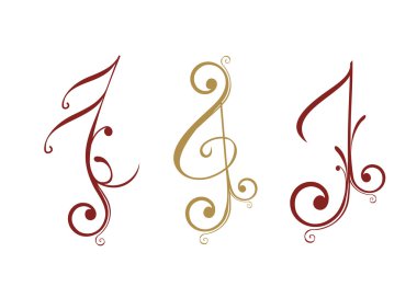 Floral design music note clipart