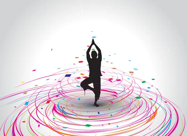 Une jeune femme qui fait du yoga — Image vectorielle