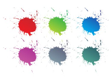 Color paint splashes clipart