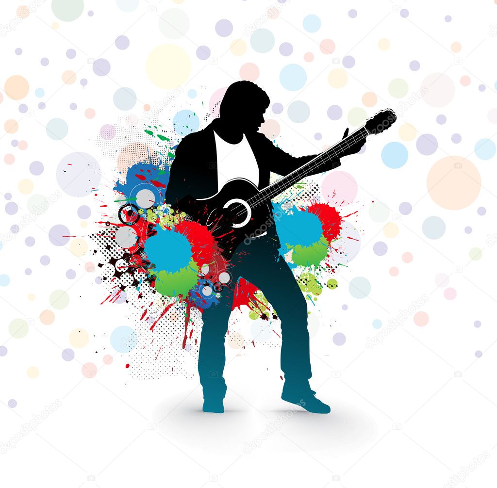 Men play a guitar Stock Vector Image by ©redshinestudio #3128706