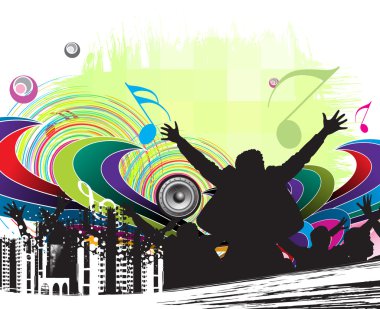 Urban party concept clipart