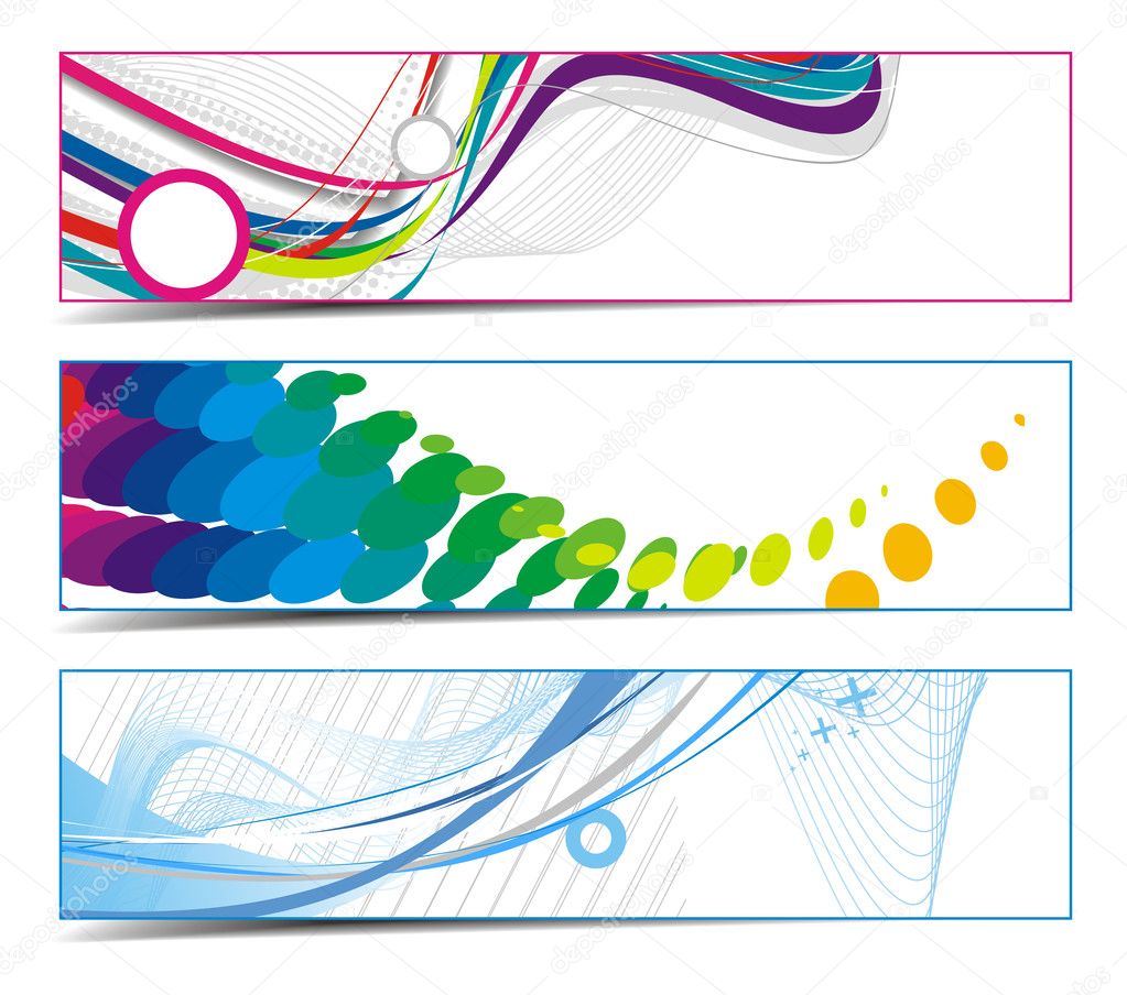 Abstract vibrant banners